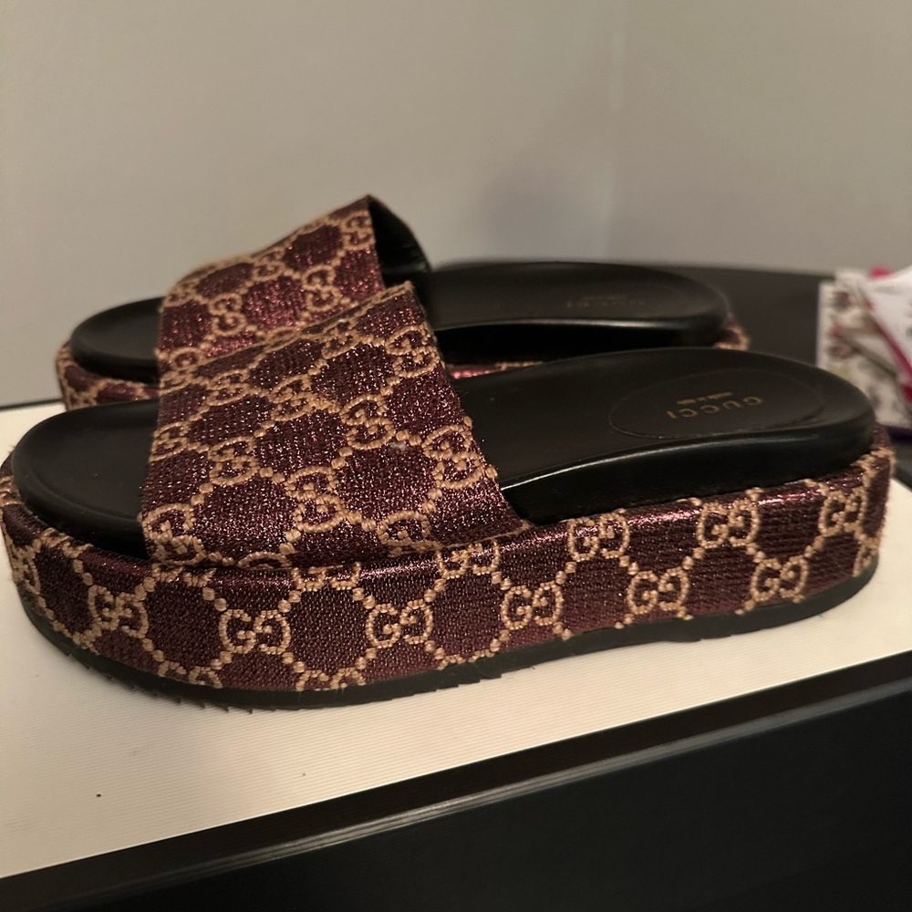 Gucci platform slides